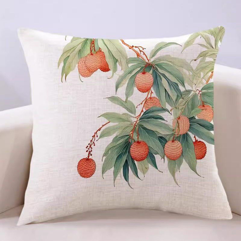 新中式靠枕靠腰垫背荔枝寓意靠垫客厅沙发抱枕办公室座椅卧室床头