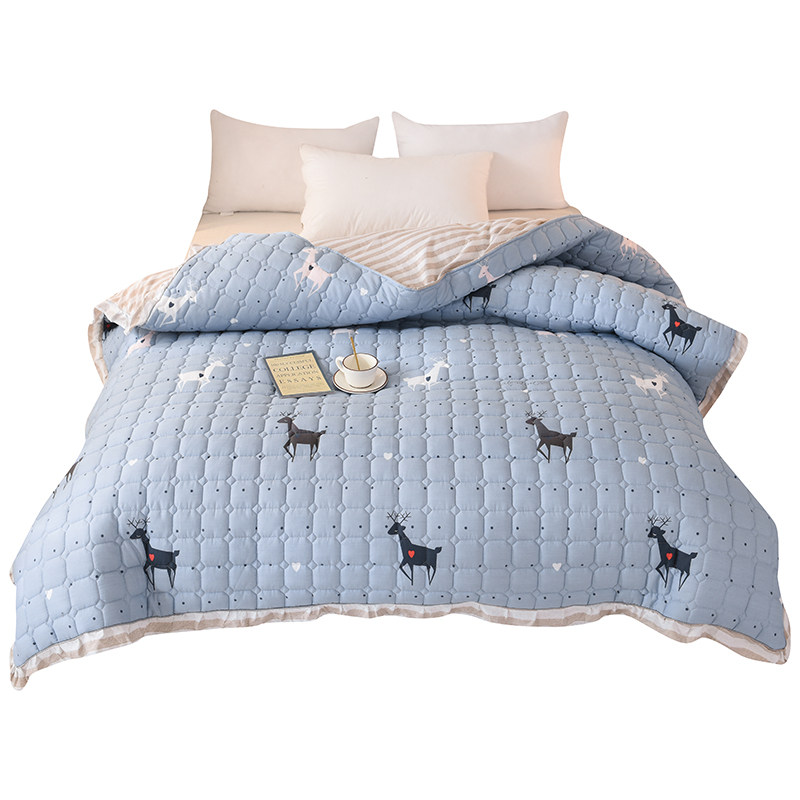 全棉夹棉被套加厚单件200230被罩纯棉绗缝空调被两用绗缝花边