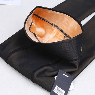 逼真假透肉打底袜一体无缝加绒加厚踩脚冬光腿防勾连裤 袜咖灰透肤