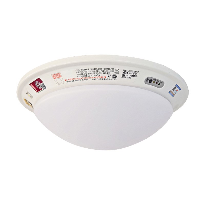 消防应急照明大号斜边吸顶灯 声控人体感应灯楼道商场应急灯