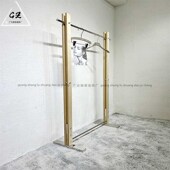 服装 中岛买手店实木陈列架 店木质展示架桦木海洋板挂衣架子落地式