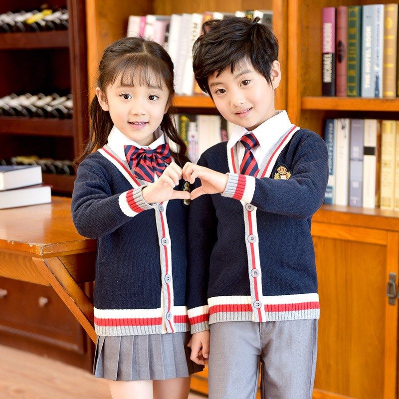 校服英伦学院风毛衣开衫男女童装春秋冬季幼儿园园服中小学生班服