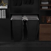 顶装 架抽拉内置抽拉式 抽滑轨五金配件 架伸缩衣柜家用伸缩裤 裤