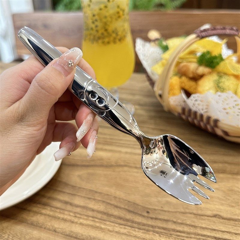 【老板娘家里自用款】儿童316不锈钢叉子吃饭叉勺子叉汤匙叉形勺,婴童用品,儿童勺,淘宝优惠券,粉丝福利购,淘宝优惠卷