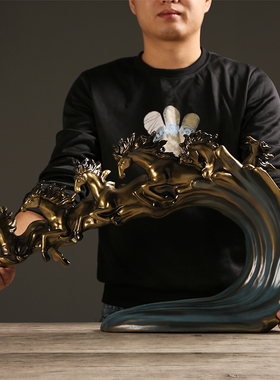 欧式创意马到成功酒柜装饰品摆件家居饰品客厅玄关摆设工艺品礼物