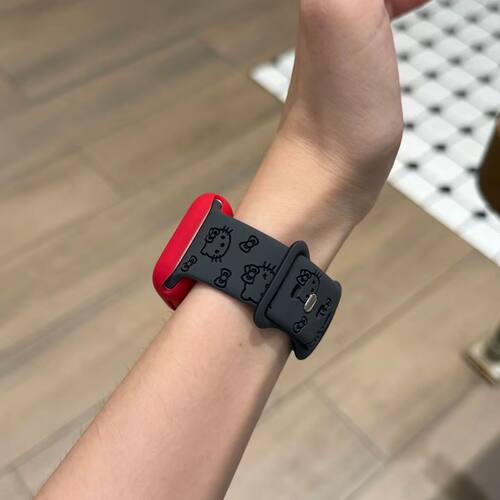 浮雕KT硅胶表带适用华为Fit3/4通用红米watch4/5手表小米8/9Pro