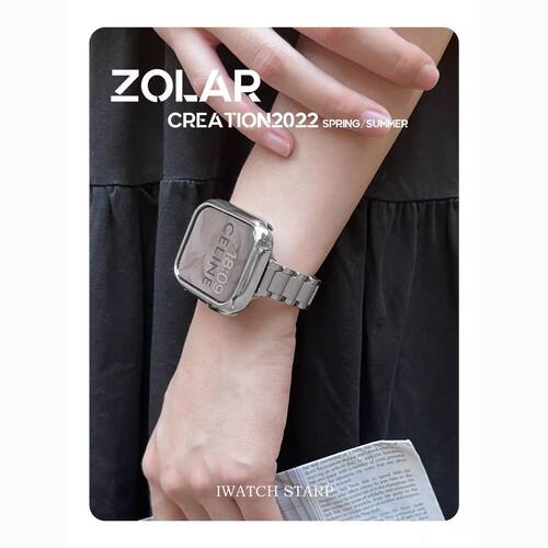 iwatchS11表带苹果Applewatch10987金属表链钢带小香风Se高级女款