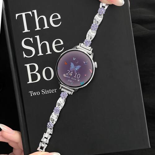 适用荣耀手表fit表带丝绒花朵链荣耀watch5/4表带智能运动2i女生