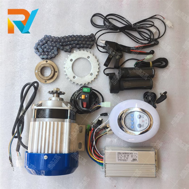 速发人力三V车改装电动车无刷套件6V48控500W750轮制器电动转把