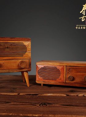 速发泰国实木摆件东南复亚古创意客厅酒质家居装饰品木吧小音箱