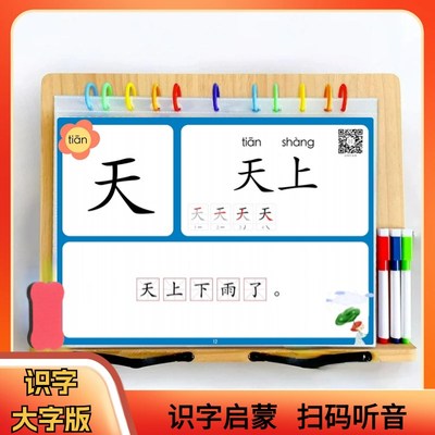 速发幼儿识字启蒙卡我的本汉字大字书大拼字音版认字卡片神器