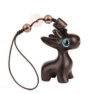 速发檀木小鹿桃木小鹿一路件安汽车扣挂平小清新手机吊挂男坠饰