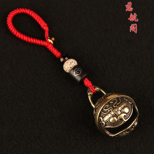 速发车古黄工饕餮铃铛汽复扣挂件手铜吊坠饰品男士个性创意挂饰