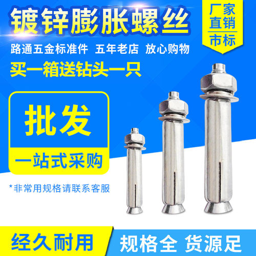 速发厂家直销膨胀螺管加长超长膨胀螺栓M8M10M12M16镀锌膨胀丝膨