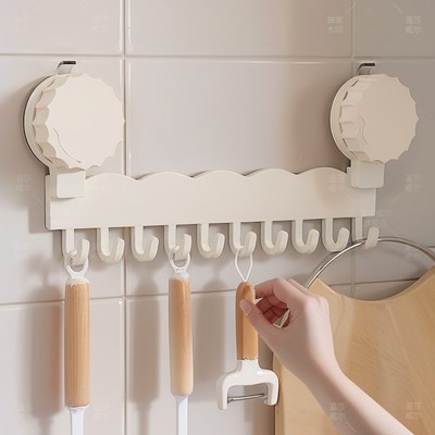 速发厨房强力真空吸盘挂钩置排承重挂杆粘钩挂痕排钩壁无锅铲一物