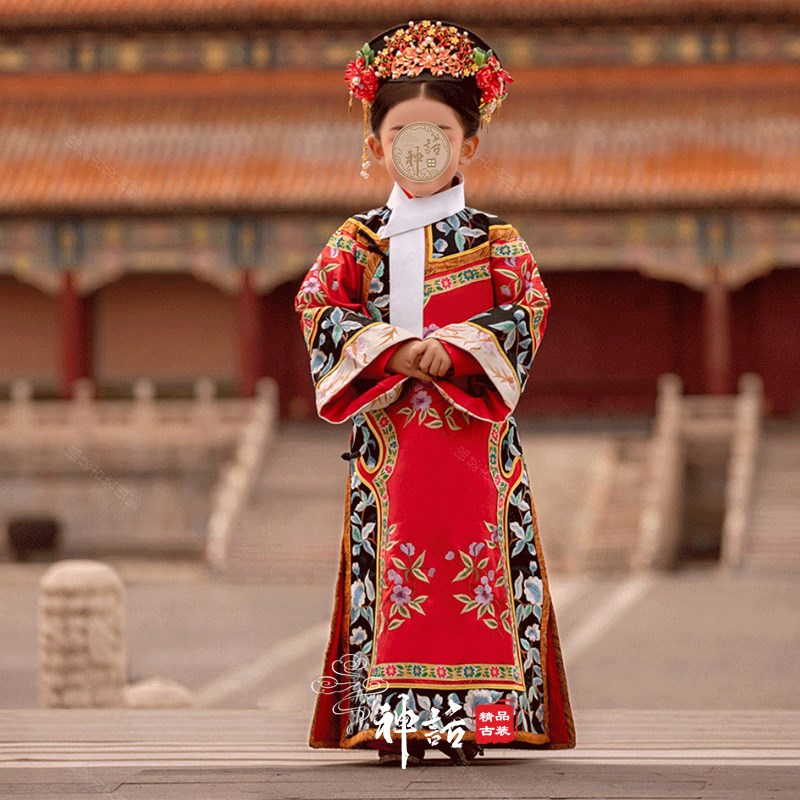 儿童故宫摄影服装宫廷满族清朝妃子装童古装公主小格格演出服