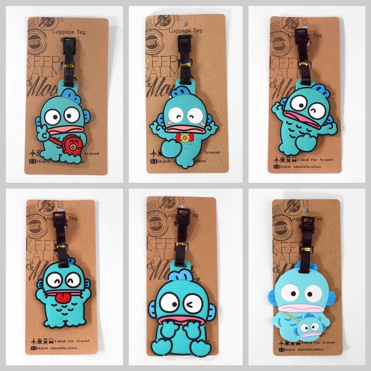 三丽鸥卡通可爱丑鱼人鱼汉顿搞怪趣味行李牌旅行托运登记箱包吊牌