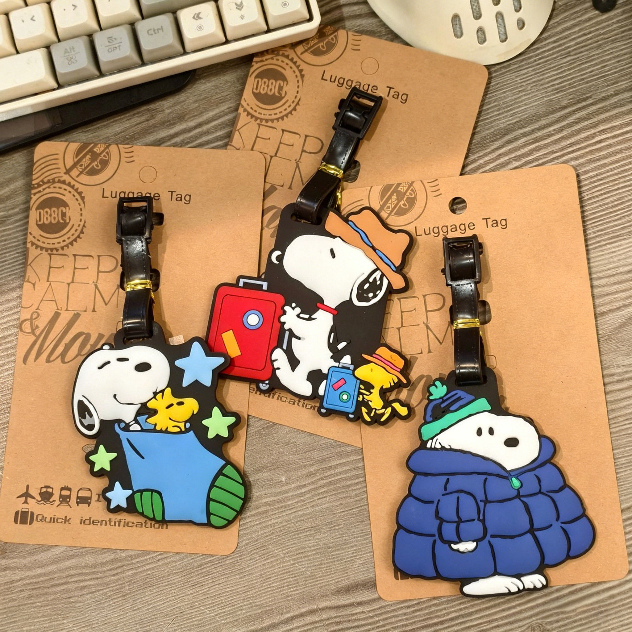 卡通可爱史努比行李牌旅行箱托运防丢信息挂牌行李箱标识牌登机牌