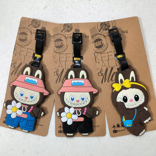 LABUBU行李牌登机牌旅行箱包防丢挂牌卡通可爱拉布布行李箱标识牌
