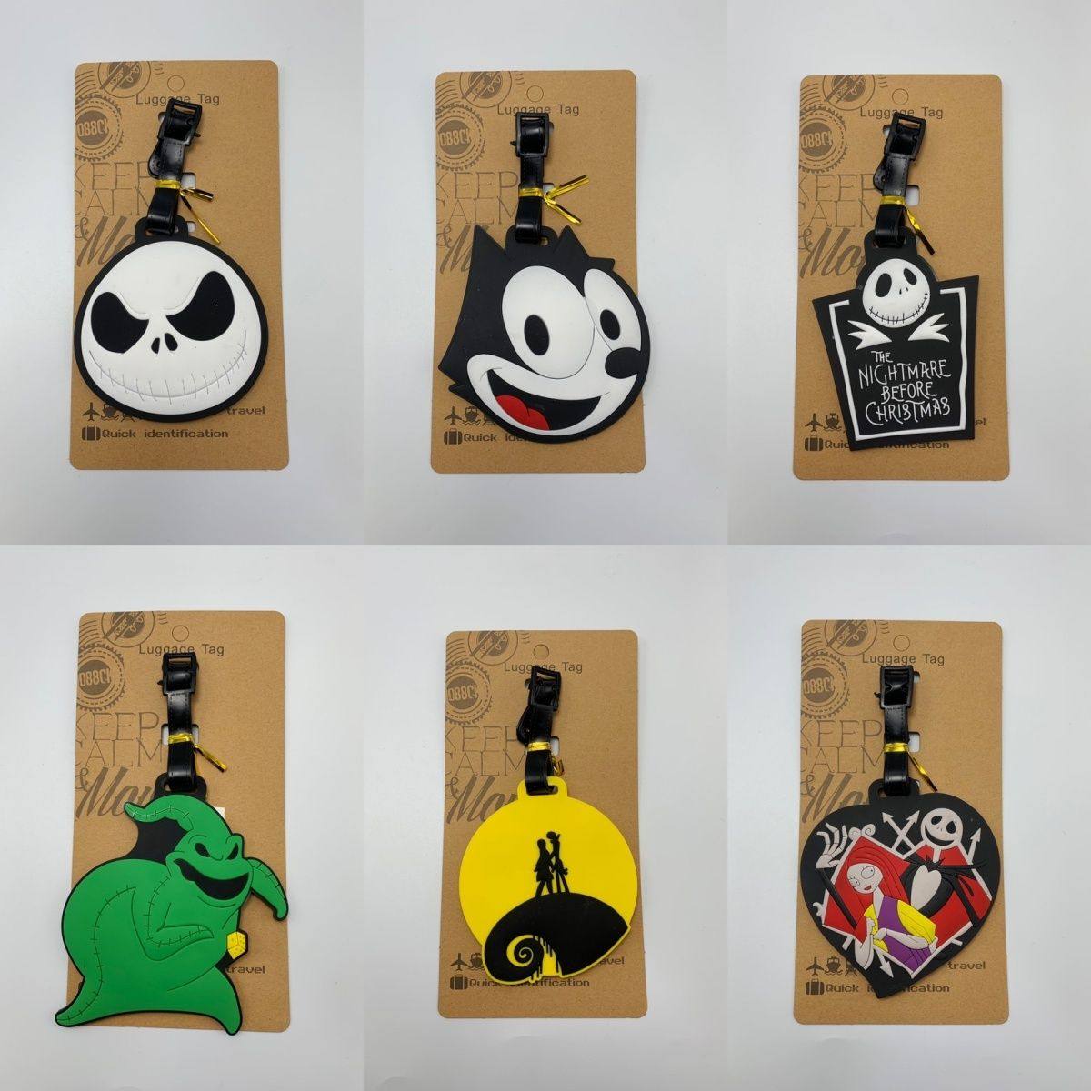 迪士尼卡通菲力猫圣诞夜惊魂杰克莎莉可爱diy行李牌旅行托运旅游