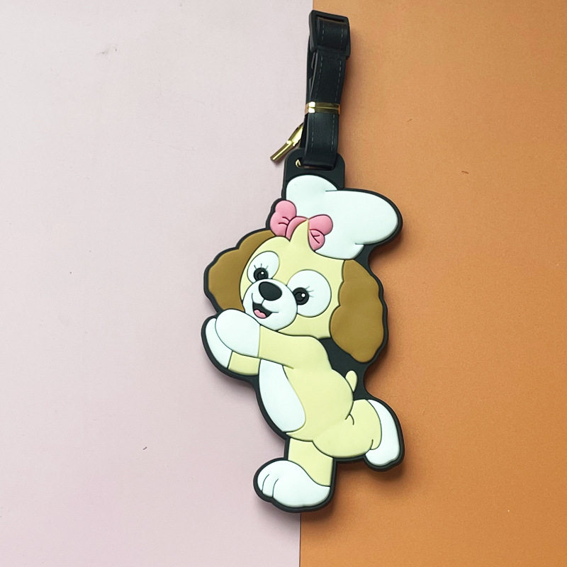 卡通小狗行李牌防丢登机牌旅行箱包挂件装饰吊牌行李标识牌包挂饰