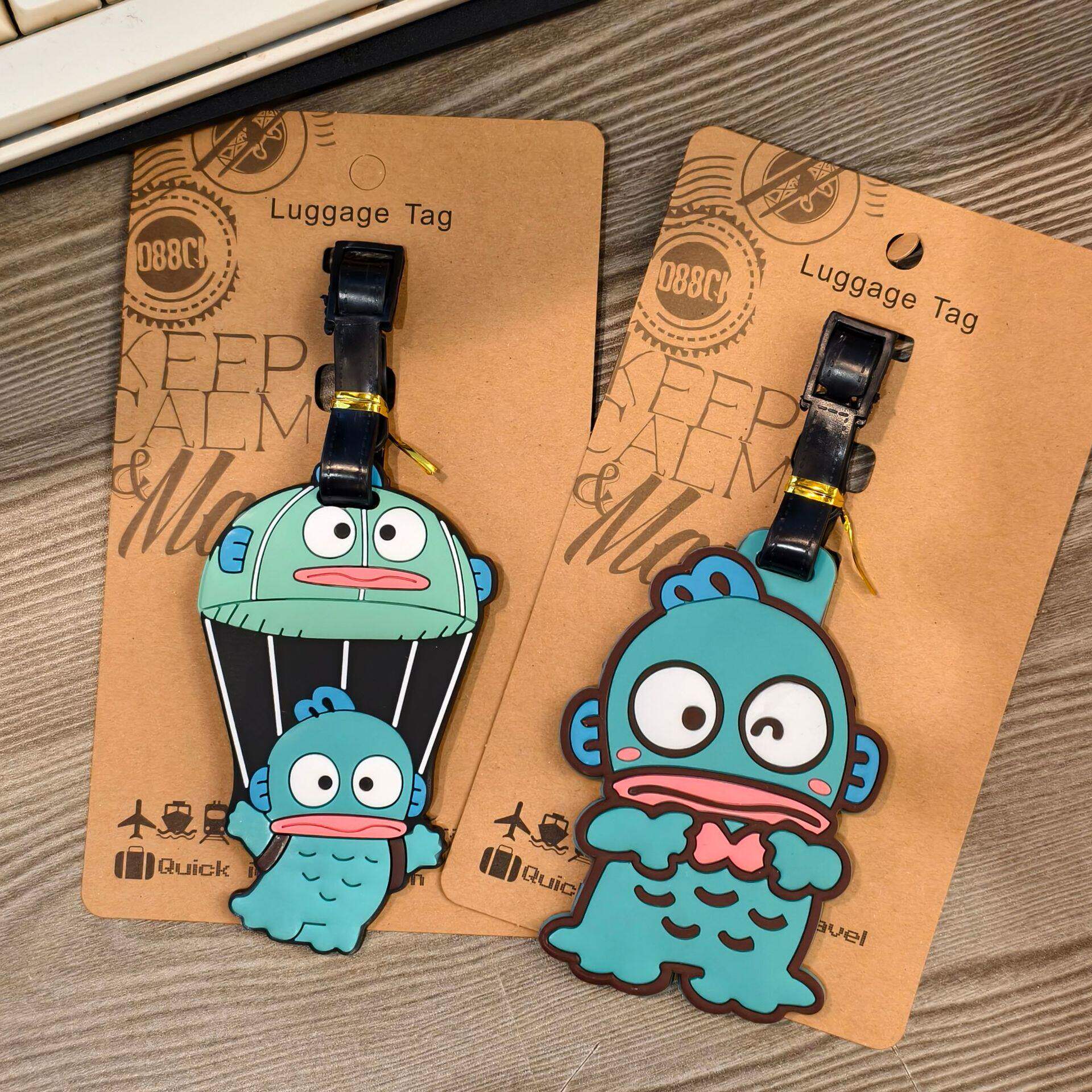 卡通可爱人鱼汉顿山姆企鹅贝克鸭行李牌箱包创意挂件托运登机挂饰