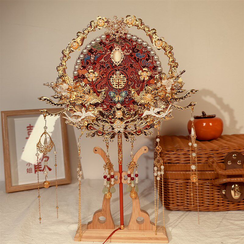 出嫁秀禾婚d礼团扇结婚手工红色喜扇子双面重工新娘diy材料包成品,家居饰品,工艺扇/团扇/喜扇/折扇,淘宝优惠券,粉丝福利购,淘宝优惠卷