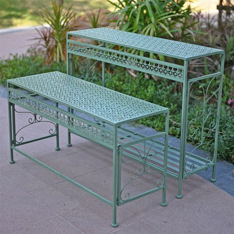 铁艺花架户外长台花桌阳台露台双层收纳I置物架庭院抬盆落地抬高,鲜花速递/花卉仿真/绿植园艺,花架,淘宝优惠券,粉丝福利购,淘宝优惠卷