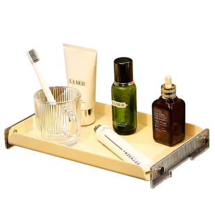 高档卫生间置物架家用浴室洗手台面D牙刷牙杯牙具托盘化妆品收纳