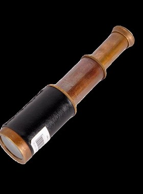 英伦覆古做旧黄铜望远镜单孔单筒伸缩F航海海盗望远镜道具软装小