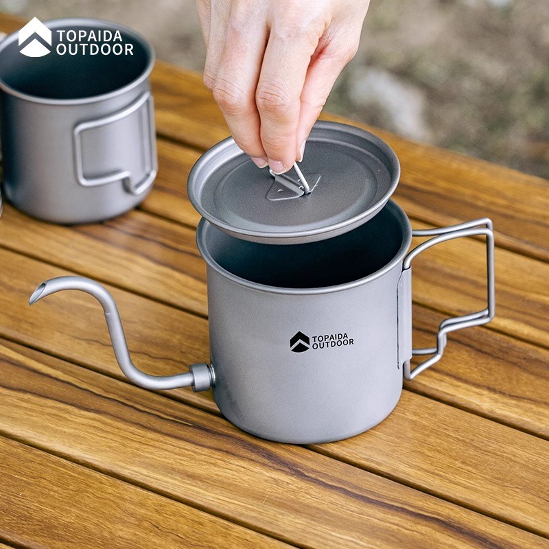 纯钛手冲咖啡壶咖啡过滤杯细口壶可拆卸I家用咖啡器具户外长嘴水