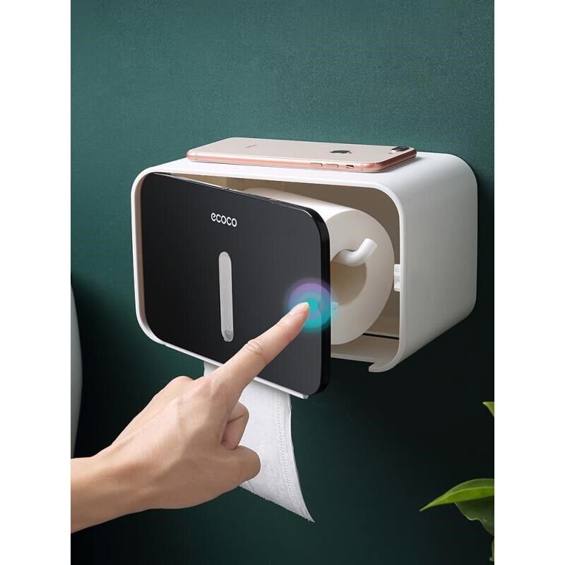 速发RI0T卫生间防水纸巾盒壁挂抽纸卷纸筒厕纸置物架浴Z室厕所免