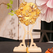 新娘中式 绿色精致小扇子手工旗袍晨袍秀禾服手持小团扇喜扇子