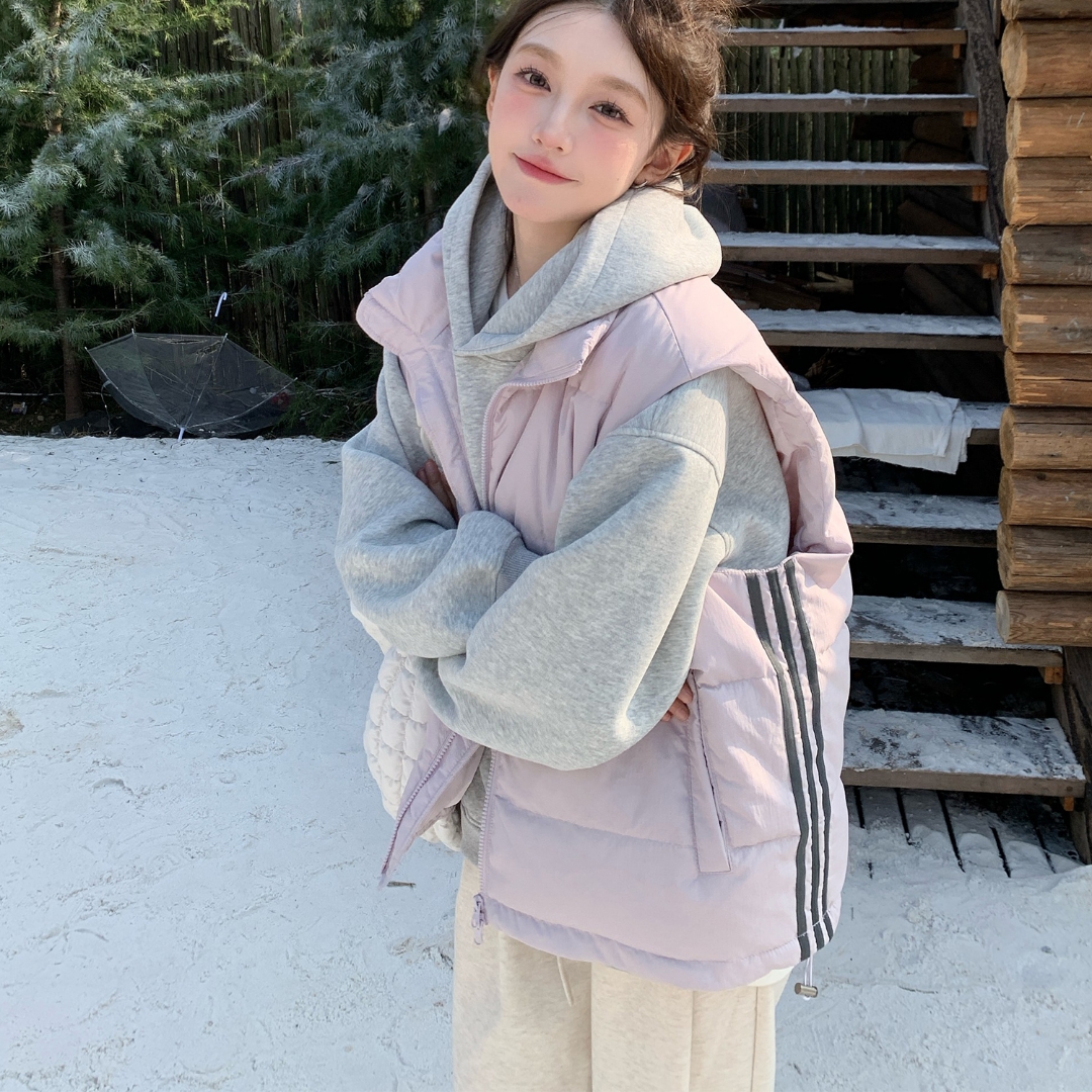 大码女装橘子树在哪儿立领马甲外套女加厚保暖外穿坎肩上衣