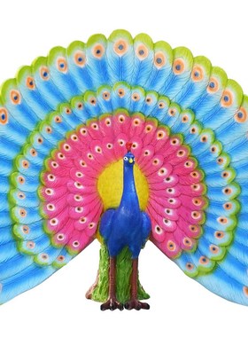 别墅花园摆件户外园林景观庭院装饰品F幼儿园仿真动物卡通孔雀雕