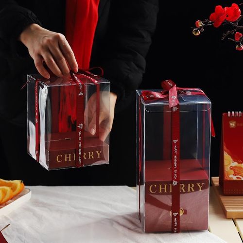 高脚杯蛋糕盒高i档红酒杯蛋糕包装盒透明杯子蛋糕盒车厘子蛋糕盒
