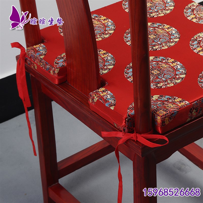 定做红木家具仿古家具r绸缎面料圈椅皇官帽椅皇宫椅坐垫沙发坐垫