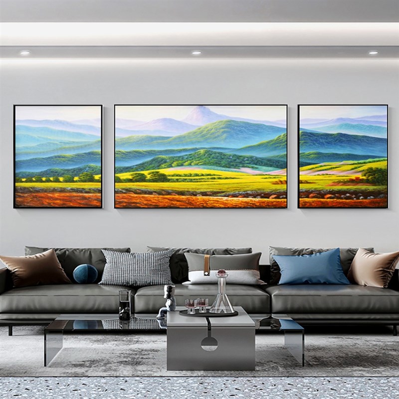 巨人山装饰画青山图靠山图u客厅沙发背景墙大气画有山无水挂画西