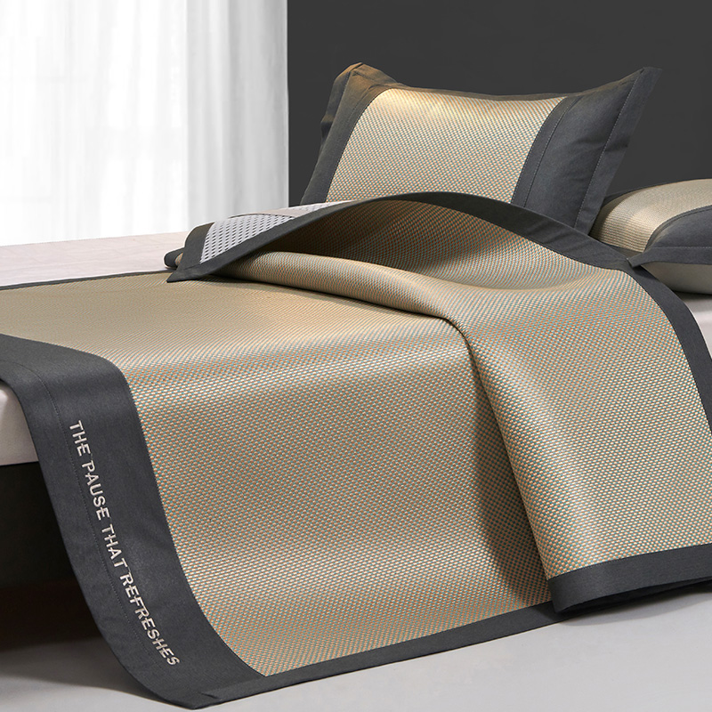 冰藤凉席三件套冰丝草席学生宿y舍单人夏季席子床笠款双人加厚藤