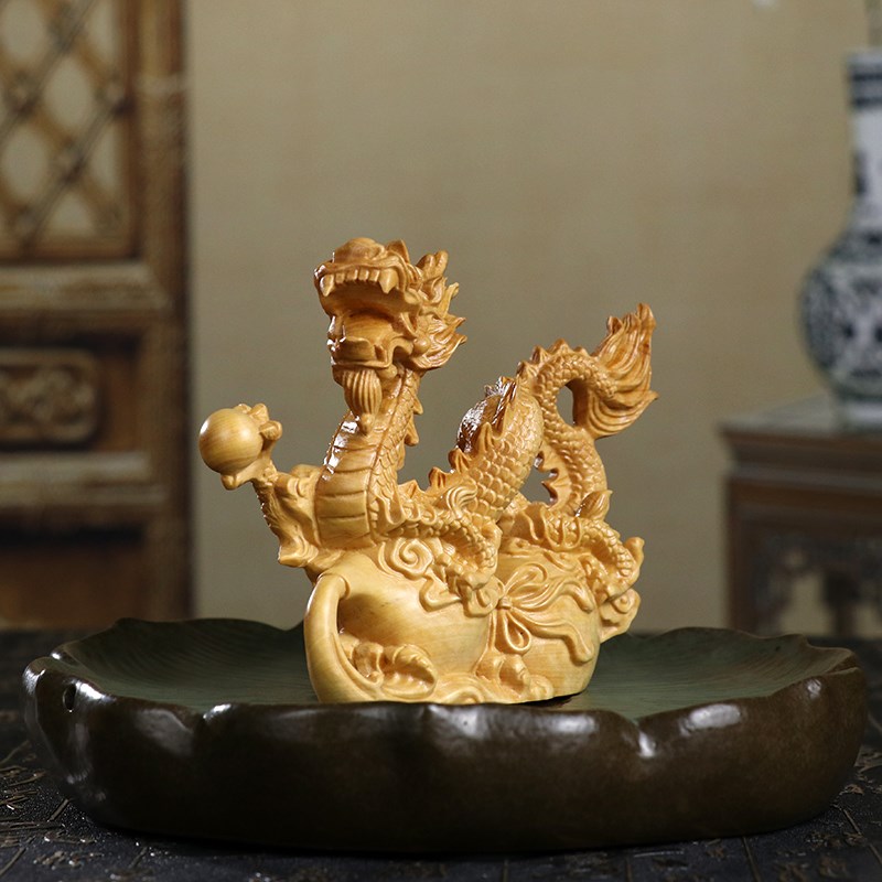 黄杨木雕木质雕刻龙摆件生肖龙y木雕龙生肖吉祥物工艺品龙属龙青