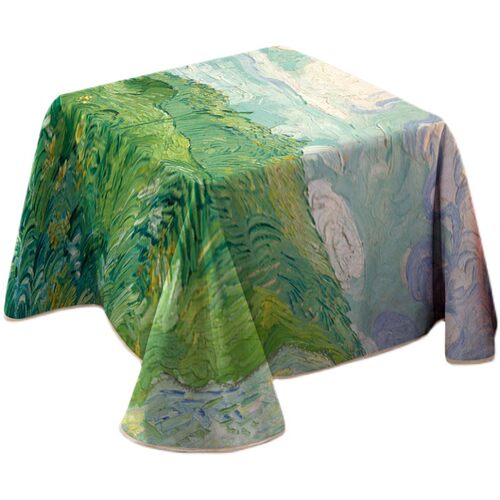 梵高油画风加f厚烤火罩桌布电暖桌罩套正方形家用电暖炉电炉罩冬