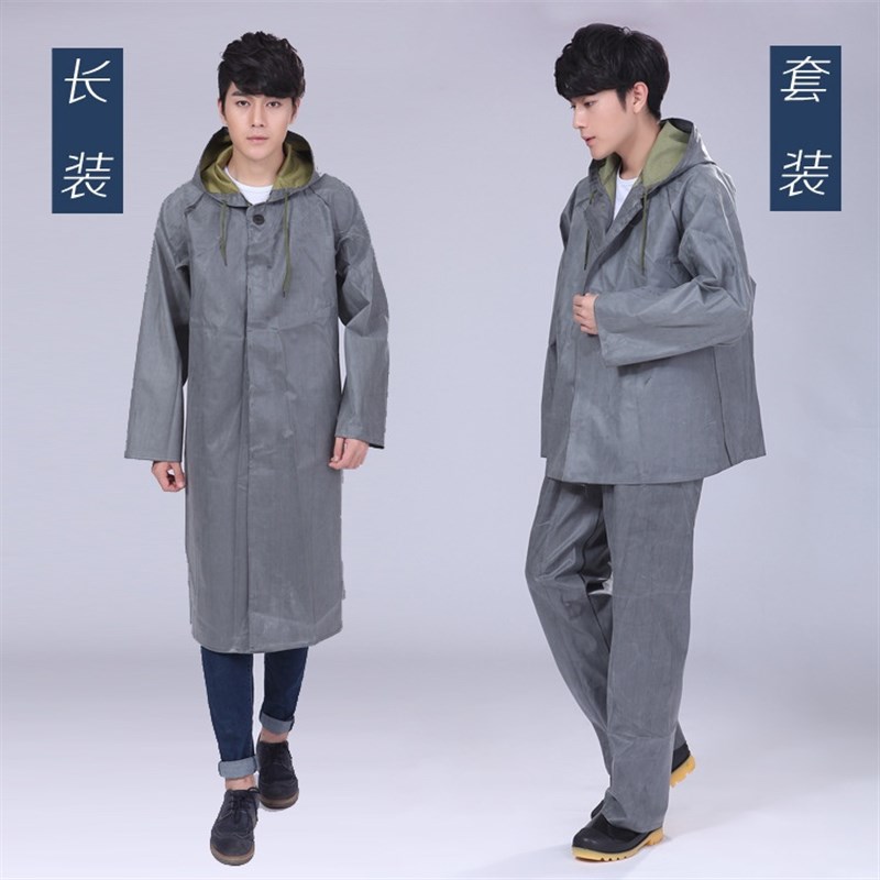 87式军a工长款老式雨衣抗洪抢险橡胶帆布带袖士兵劳保大褂户外雨