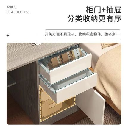 书桌家用书架书柜一体q电脑桌学生初中生卧室写作业桌学习写字桌