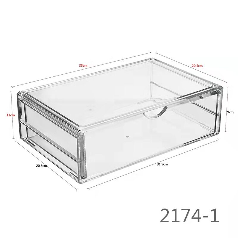 特大号抽屉式桌面透明收纳盒亚克力A4纸化妆品文具手账.美甲整理图片