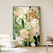 饰画花卉M抽象艺术厚肌理感挂 手绘油画客厅装 大芬油画村 繁花