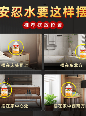 安仁水平床头朝西摆件西北角厕所客厅安忍水玻璃瓶子卧室朱砂安人