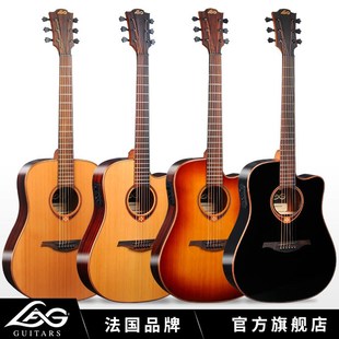 法国LAG民谣吉他面单T118D单板电箱吉他弹唱指弹木吉他亮光41英寸