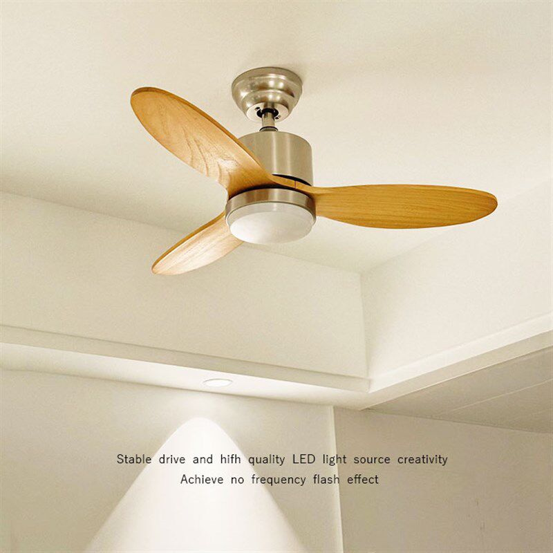 风扇灯实木北欧卧室家用餐厅吊扇灯简约客厅变频带電風扇吊燈一体