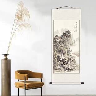仿古名家山水花鸟挂画礼品字画陆治卷轴挂画酒店装饰壁画古典丝绢