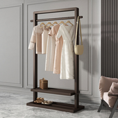 衣帽架实木衣架落地卧室晾衣架家用挂衣架房间简易放衣服架子移动